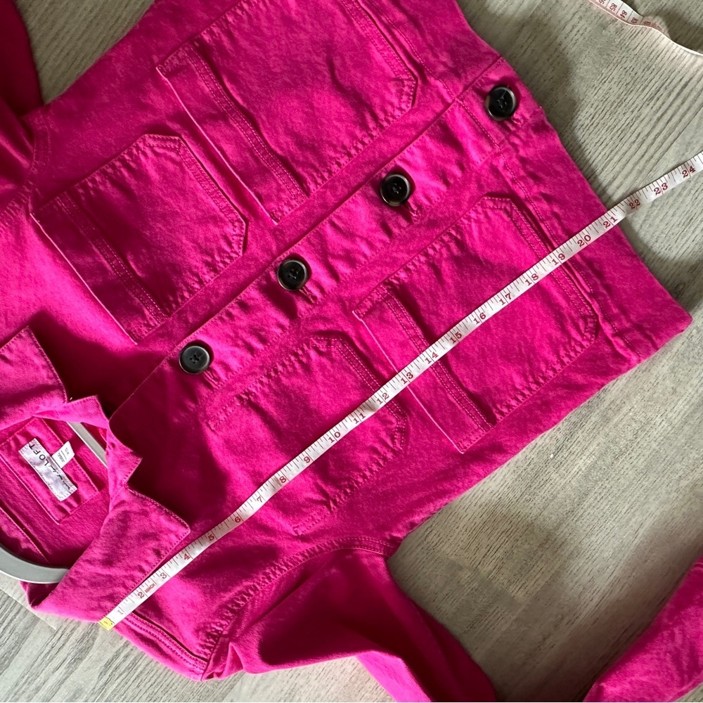 Loft Bright Pink Denim Jacket XS - Picture 10 of 11